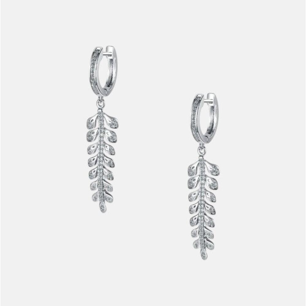 Leaf Drop Circle Earrings